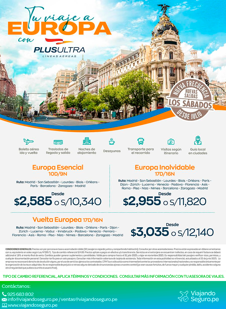 tu viaje a europa con plus ultra - ctm